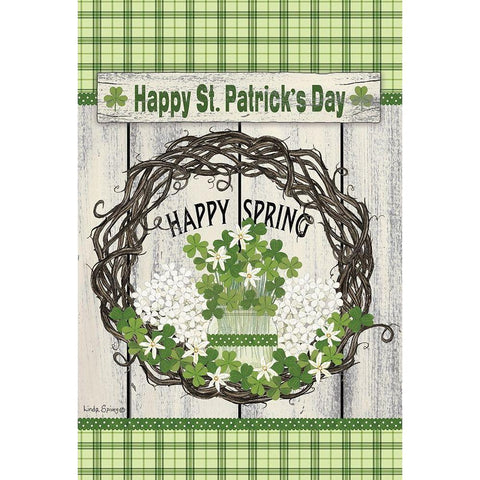 Happy St. Patricks Day Black Modern Wood Framed Art Print with Double Matting by Spivey, Linda