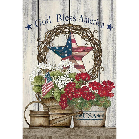 God Bless America Still Life White Modern Wood Framed Art Print by Spivey, Linda