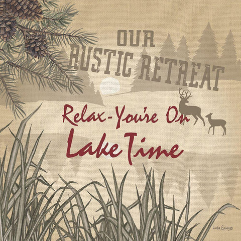 Relax - Youre on Lake Time Gold Ornate Wood Framed Art Print with Double Matting by Spivey, Linda