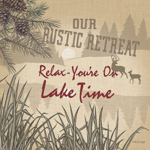 Relax - Youre on Lake Time White Modern Wood Framed Art Print with Double Matting by Spivey, Linda