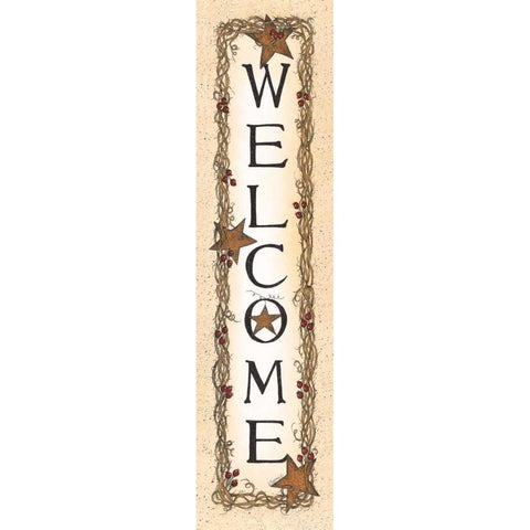 Viney Welcome Black Modern Wood Framed Art Print with Double Matting by Spivey, Linda