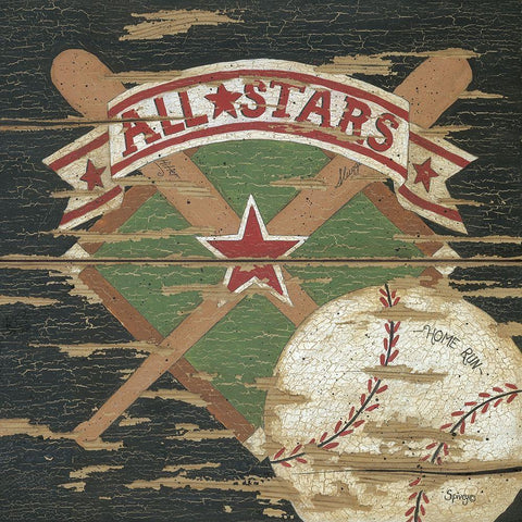 All Stars Gold Ornate Wood Framed Art Print with Double Matting by Spivey, Linda