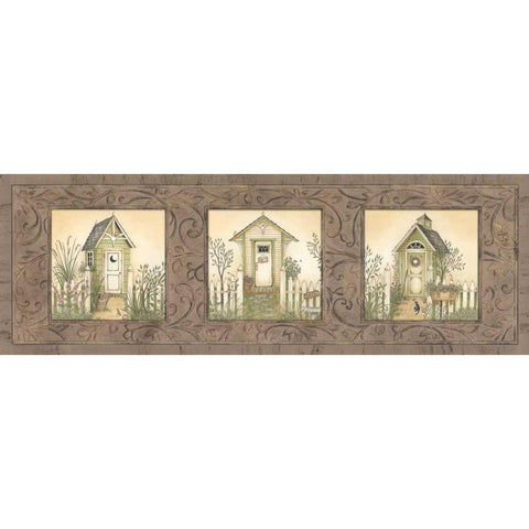 Outhouse Row White Modern Wood Framed Art Print by Spivey, Linda