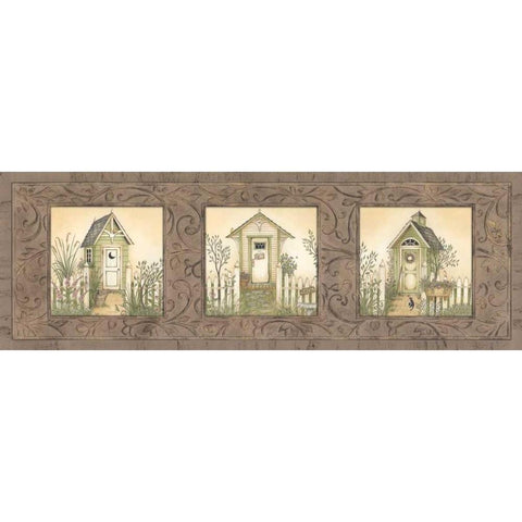 Outhouse Row Gold Ornate Wood Framed Art Print with Double Matting by Spivey, Linda