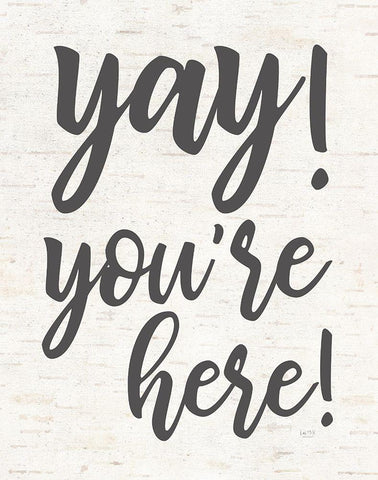 Yay Youre Here White Modern Wood Framed Art Print with Double Matting by Lux + Me Designs