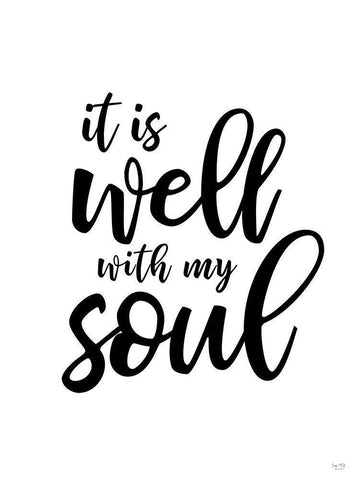 It is Well with My Soul White Modern Wood Framed Art Print with Double Matting by Lux + Me Designs