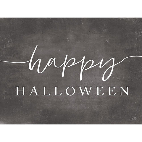 Happy Halloween White Modern Wood Framed Art Print by Lux + Me Designs