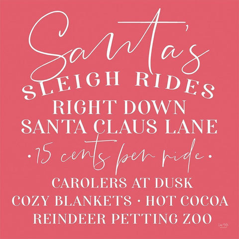 Santas Sleigh Rides Black Ornate Wood Framed Art Print with Double Matting by Lux + Me Designs