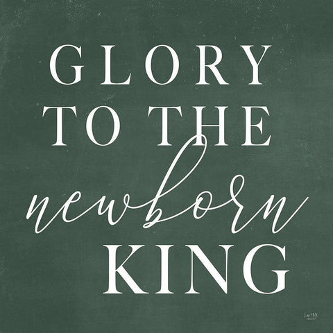 Glory to the Newborn King White Modern Wood Framed Art Print with Double Matting by Lux + Me Designs