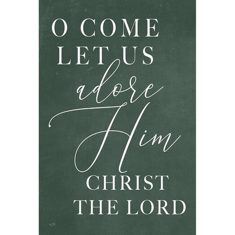 O Come Let Us Adore Him Black Modern Wood Framed Art Print by Lux + Me Designs