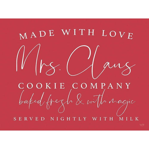 Mrs Claus Cookie Company Black Modern Wood Framed Art Print by Lux + Me Designs