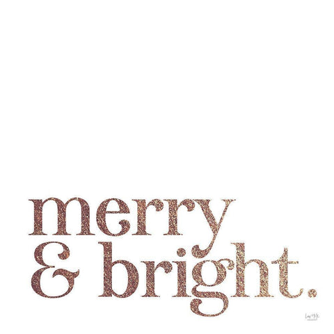 Merry And Bright Black Modern Wood Framed Art Print by Lux + Me Designs