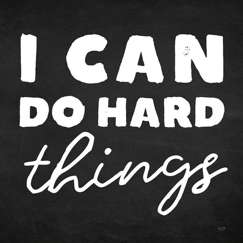 I Can Do Hard Things White Modern Wood Framed Art Print with Double Matting by Lux + Me Designs