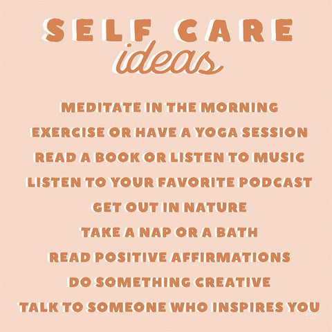 Self Care Ideas Black Modern Wood Framed Art Print with Double Matting by Lux + Me Designs