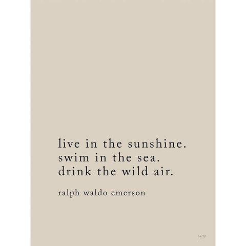 Live in the Sunshine Gold Ornate Wood Framed Art Print with Double Matting by Lux - Me Designs