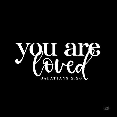 You Are Loved    White Modern Wood Framed Art Print by Lux + Me Designs