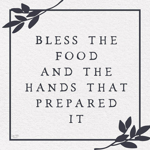 Bless the Food White Modern Wood Framed Art Print with Double Matting by Lux + Me Designs