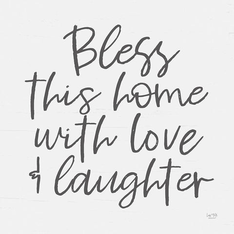 Bless This Home White Modern Wood Framed Art Print with Double Matting by Lux + Me Designs