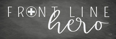 Front Line Hero White Modern Wood Framed Art Print with Double Matting by Lux + Me Designs