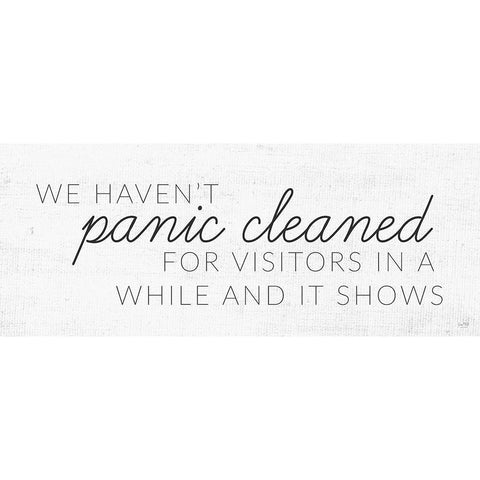 Panic Cleaned Black Modern Wood Framed Art Print by Lux + Me Designs