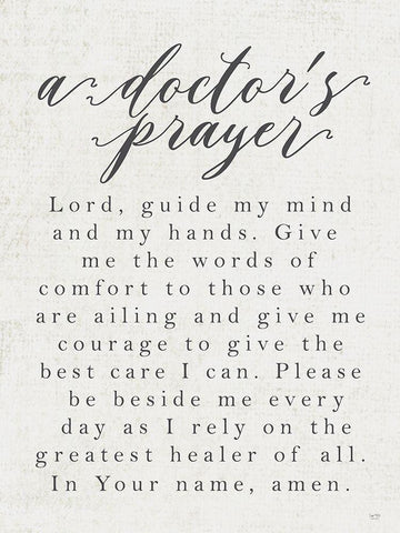 A Doctors Prayer White Modern Wood Framed Art Print with Double Matting by Lux + Me Designs