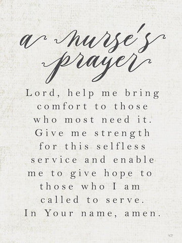 A Nurses Prayer Black Ornate Wood Framed Art Print with Double Matting by Lux + Me Designs