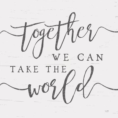 Together We Can Take the World     Black Ornate Wood Framed Art Print with Double Matting by Lux + Me Designs