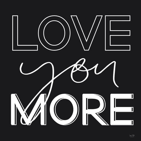 Love You More Black Ornate Wood Framed Art Print with Double Matting by Lux + Me Designs