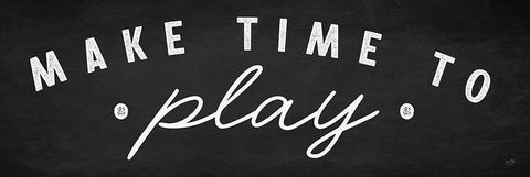 Make Time to Play Black Ornate Wood Framed Art Print with Double Matting by Lux + Me Designs