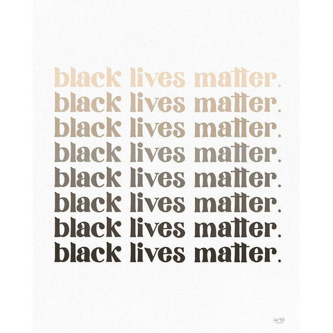 Black Lives Matter II Black Modern Wood Framed Art Print with Double Matting by Lux + Me Designs