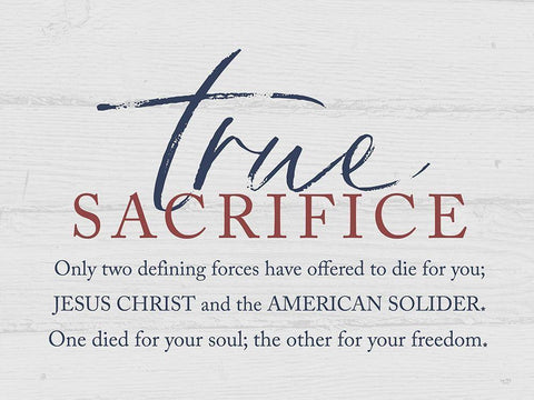 True Sacrifice White Modern Wood Framed Art Print with Double Matting by Lux + Me Designs