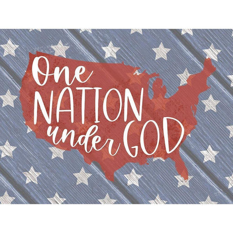 One Nation Under God Black Modern Wood Framed Art Print with Double Matting by Lux + Me Designs