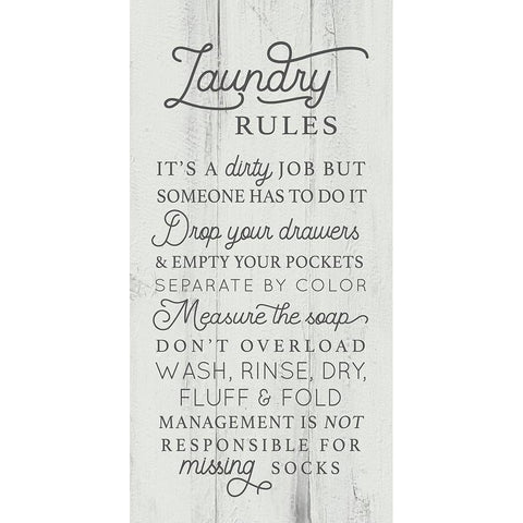 Laundry Rules White Modern Wood Framed Art Print by Lux + Me Designs