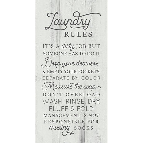 Laundry Rules Black Modern Wood Framed Art Print by Lux + Me Designs