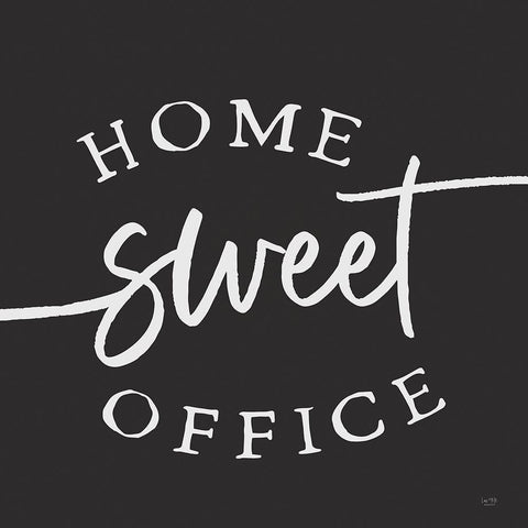 Home Sweet Office    White Modern Wood Framed Art Print by Lux + Me Designs