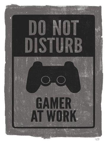 Gamer at Work White Modern Wood Framed Art Print with Double Matting by Lux + Me Designs