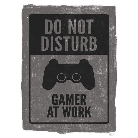 Gamer at Work Black Modern Wood Framed Art Print with Double Matting by Lux + Me Designs