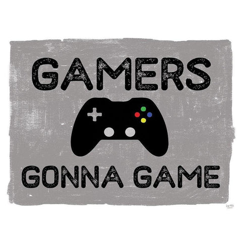 Gamers Gonne Game White Modern Wood Framed Art Print by Lux + Me Designs