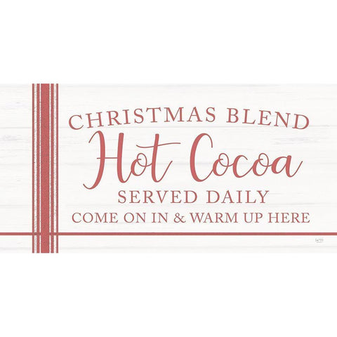 Christmas Blend Hot Cocoa White Modern Wood Framed Art Print by Lux + Me Designs