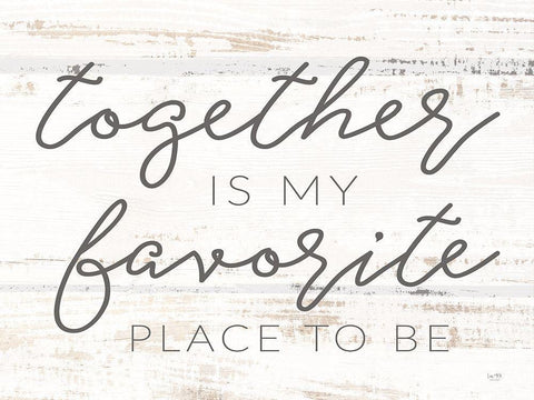 Together is My Favorite Place White Modern Wood Framed Art Print with Double Matting by Lux + Me Designs