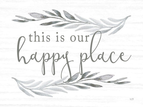 This is Our Happy Place White Modern Wood Framed Art Print with Double Matting by Lux + Me Designs