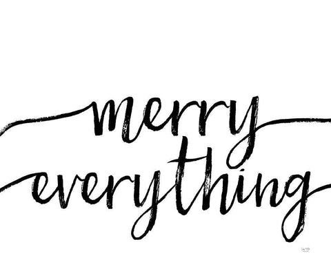 Merry Everything White Modern Wood Framed Art Print with Double Matting by Lux + Me Designs