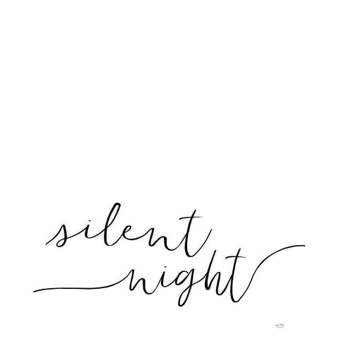 Silent Night White Modern Wood Framed Art Print by Lux + Me Designs