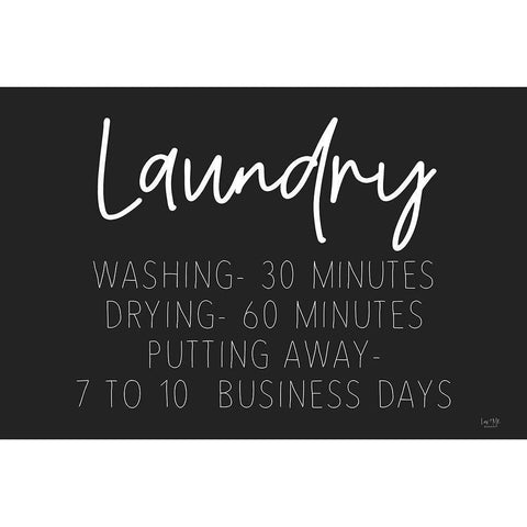 Laundry Schedule Black Modern Wood Framed Art Print with Double Matting by Lux + Me Designs