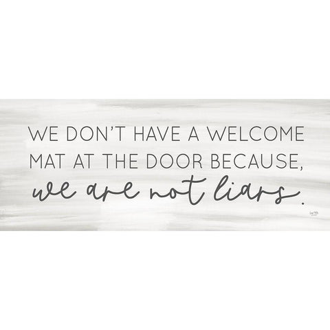 No Welcome Mat Black Modern Wood Framed Art Print by Lux + Me Designs