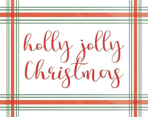 Holly Jolly Christmas Black Ornate Wood Framed Art Print with Double Matting by Lux + Me Designs