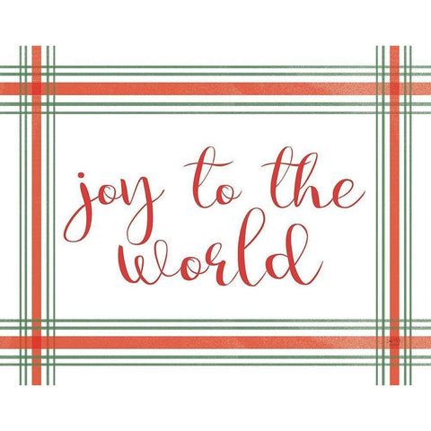 Joy to the World White Modern Wood Framed Art Print by Lux + Me Designs