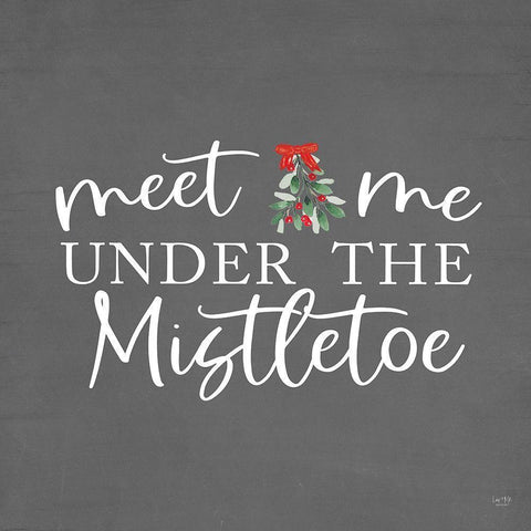 Under the Mistletoe White Modern Wood Framed Art Print by Lux + Me Designs