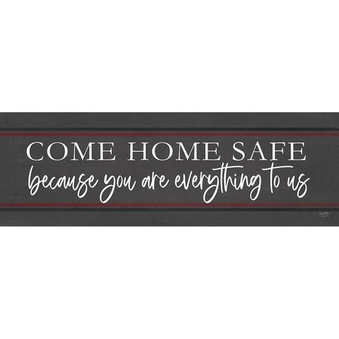 Come Home Safe - Fire Black Modern Wood Framed Art Print with Double Matting by Lux + Me Designs