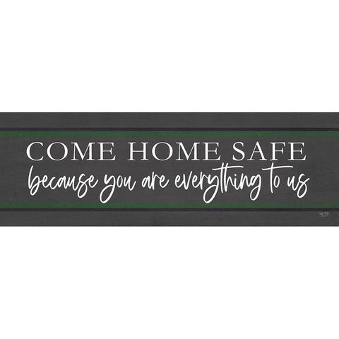 Come Home Safe - Military Black Modern Wood Framed Art Print by Lux + Me Designs